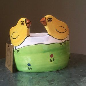 Ceramic Baby Chicken Easter Candy Dish.